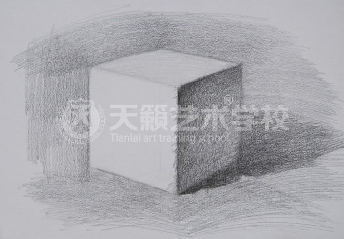 素描几何体正方体画法步骤讲解