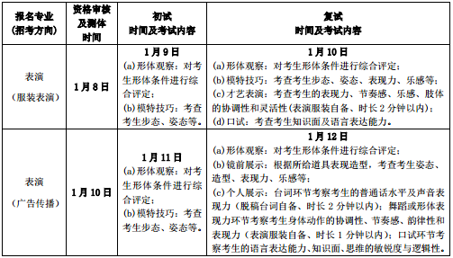 北京服装学院2018年表演专业考试时间 北京服装学院2018年表演专业考试时间
