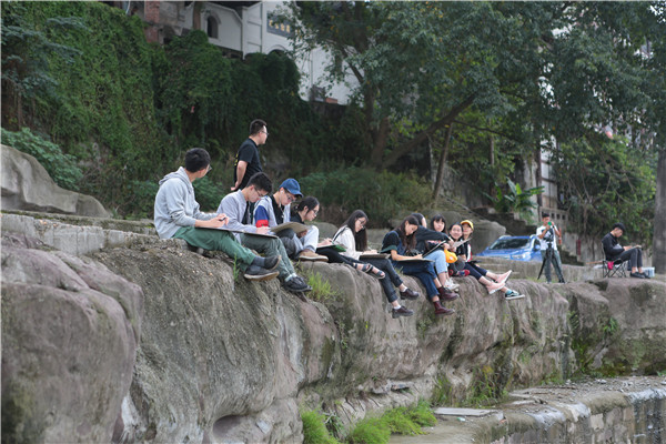 2018年9月央清班安居古镇写生