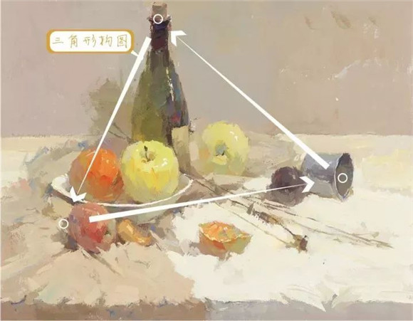 支撑三角形构图的三个关键点,向外延伸,使画面的张力更强.