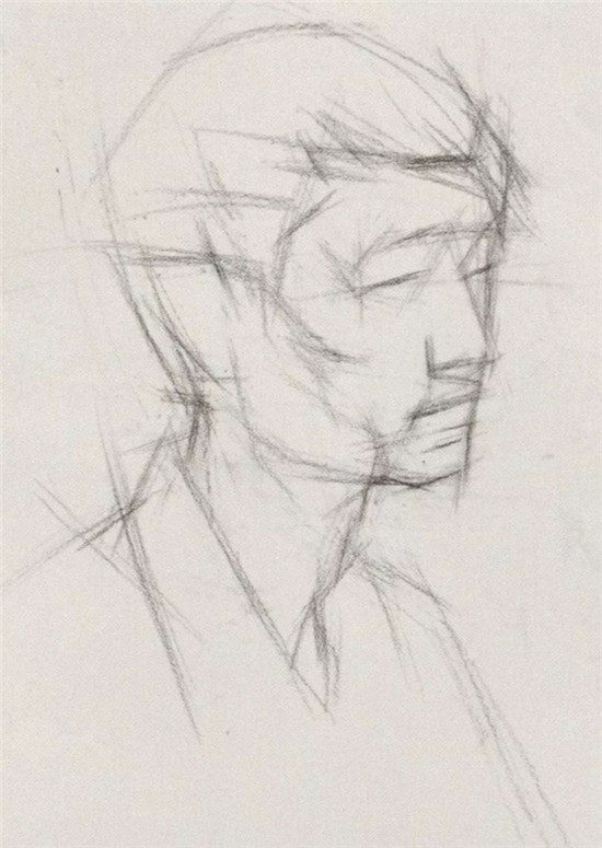 四分之三侧男青年素描头像绘画步骤详解