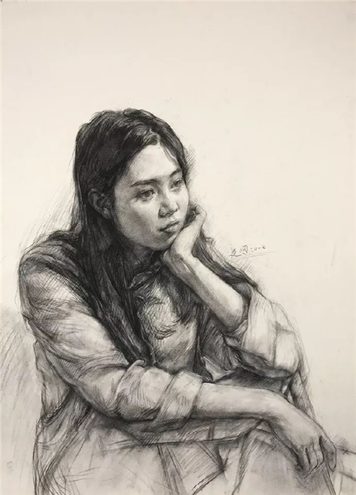 【干货】女青年素描头像及半身像范画